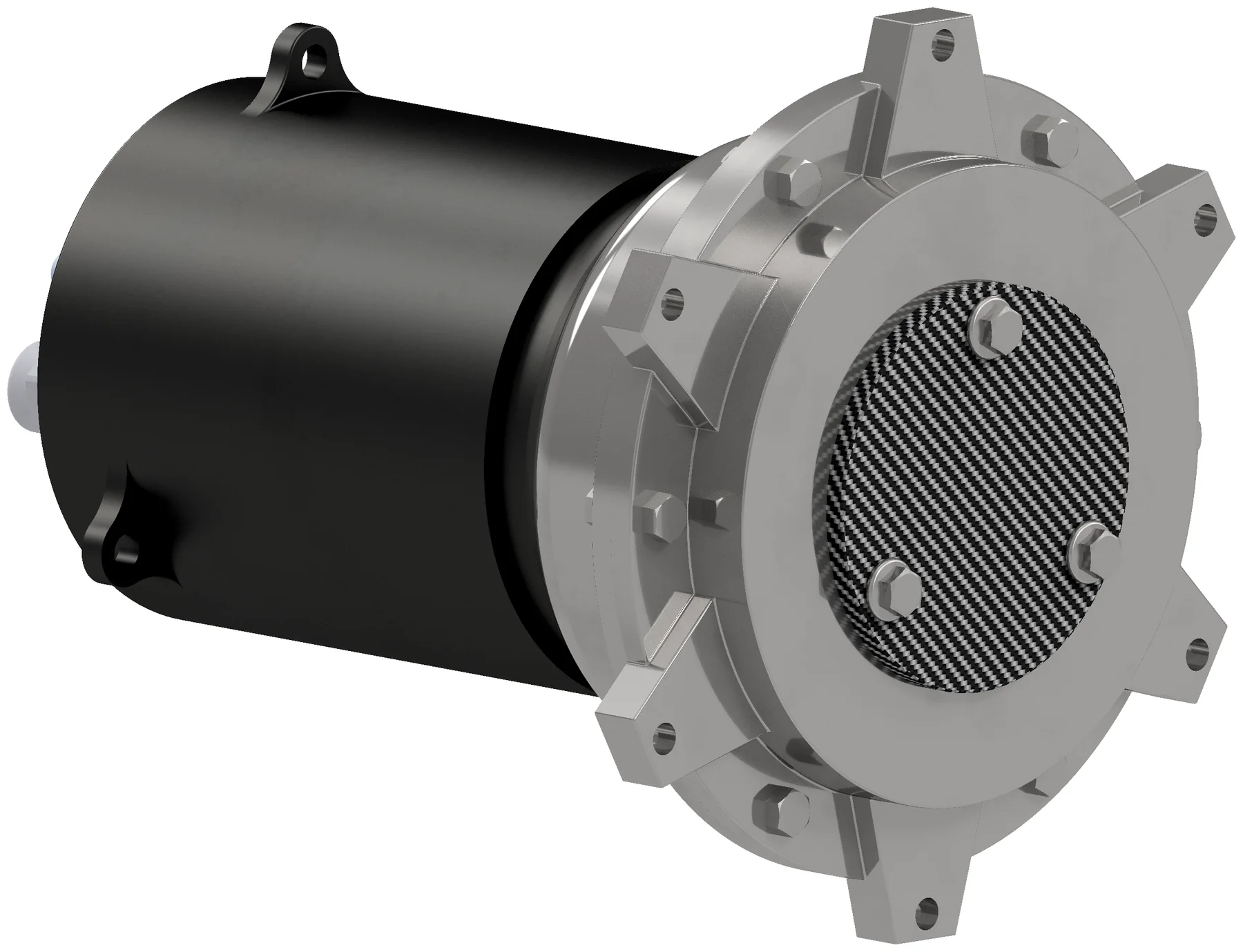 Render of the assembled in-hub epicyclic gearbox with its motor